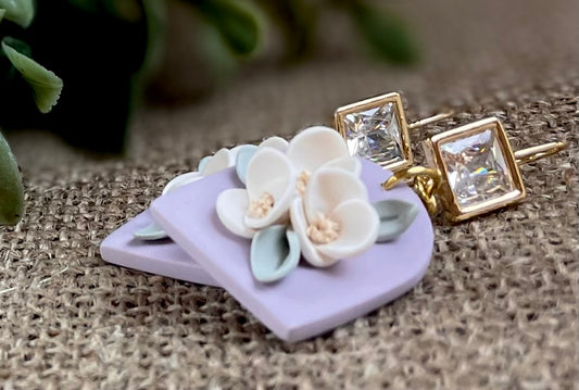 Florals on lavender half arch